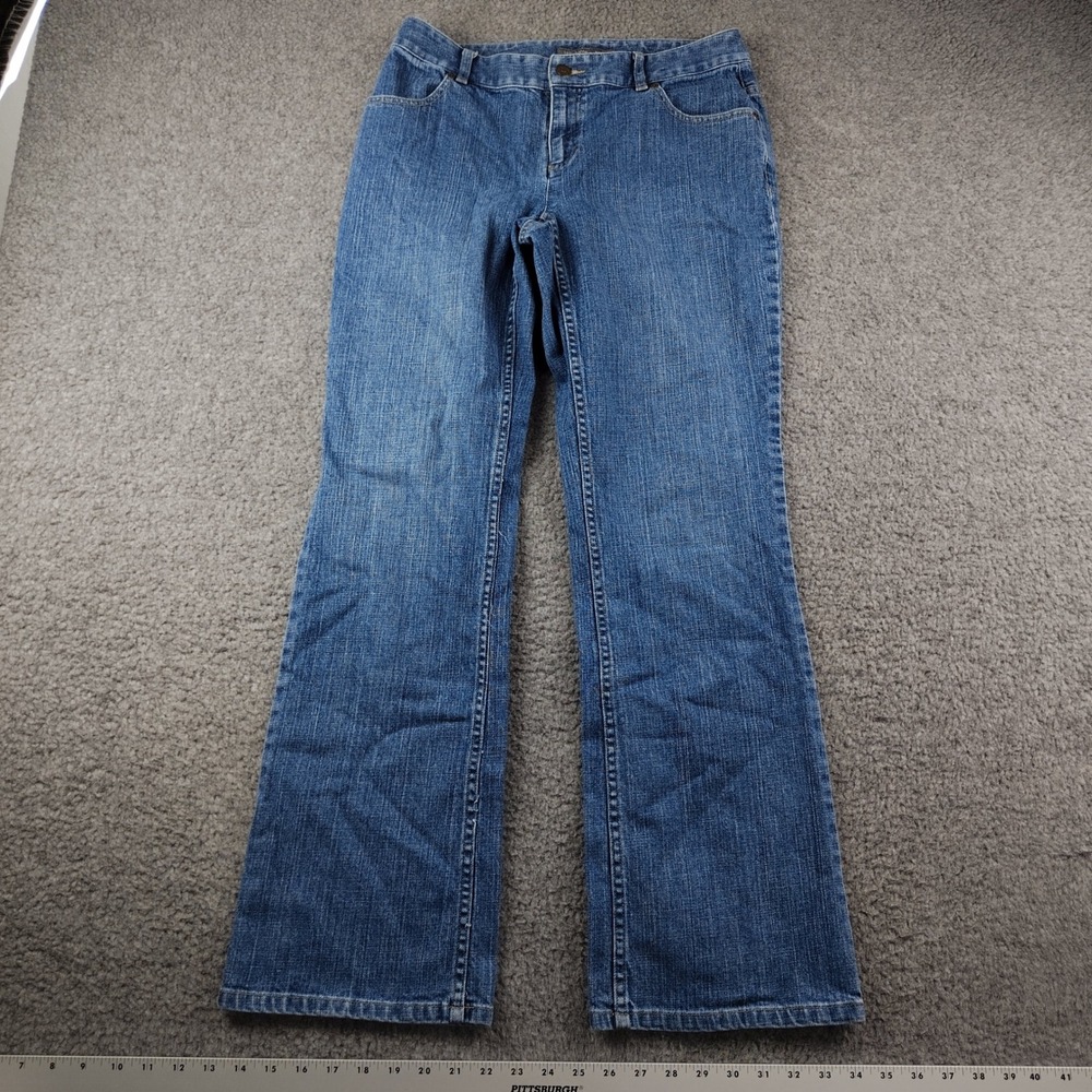 Liz Claiborne Bootcut Jeans Sz 8 Medium Wash Blue Stretch Denim Mid Rise